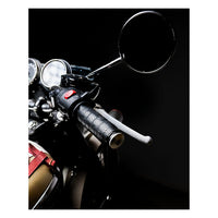Trip Machine, leather handlebar grip wraps - Black Perorated